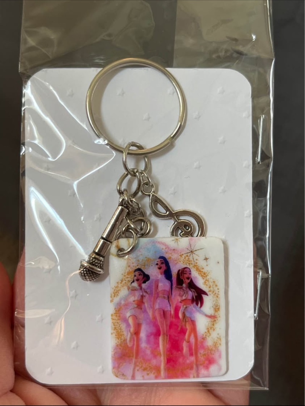 K-pop demon party favor keychains with stickers